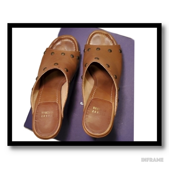 Stuart Weitzman Studded Peep-Toe Platform Clog - Picture 5 of 11